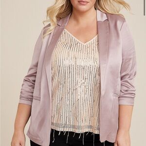 Maurices Versa Satin Mauve Blazer- Women’s Plus Size 2X